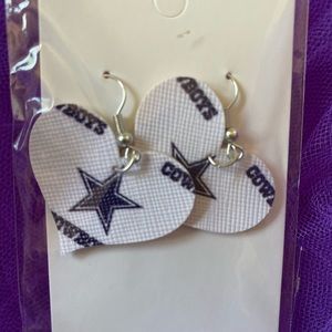 NFL Dallas Cowboys faux vinyl leather earrings